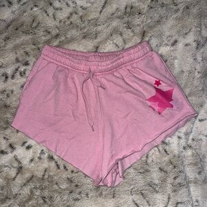 Pink causal shorts with y2k star detailing